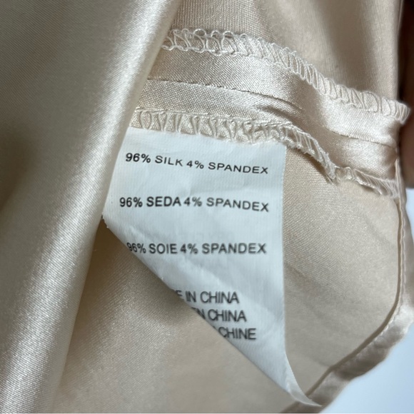 Bebe Size XS Y2K Heavy Beaded Silk Plunging Blouse - Picture 6 of 10